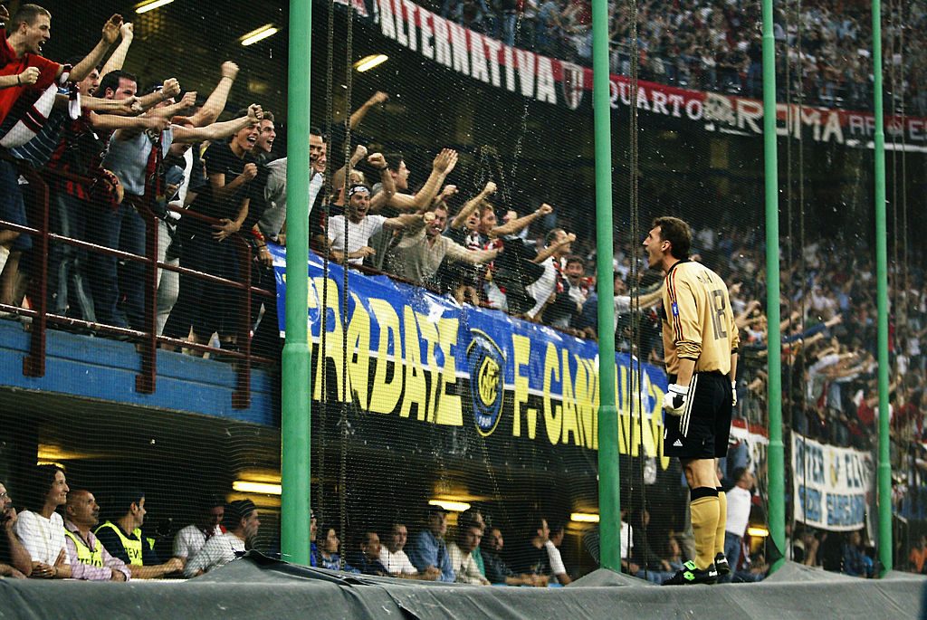 Christian Abbiati of AC Milan celebrates AC Milan's goal