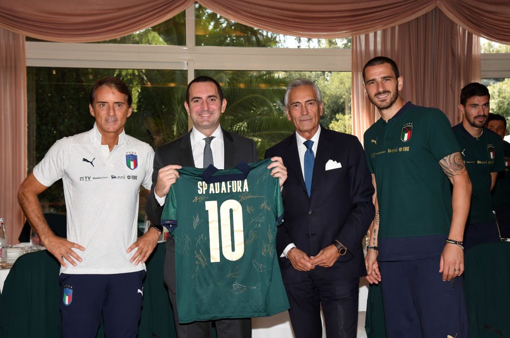 Minister for Sport and Youth Policies Vincenzo Spadafora Meets Italy Soccer Team