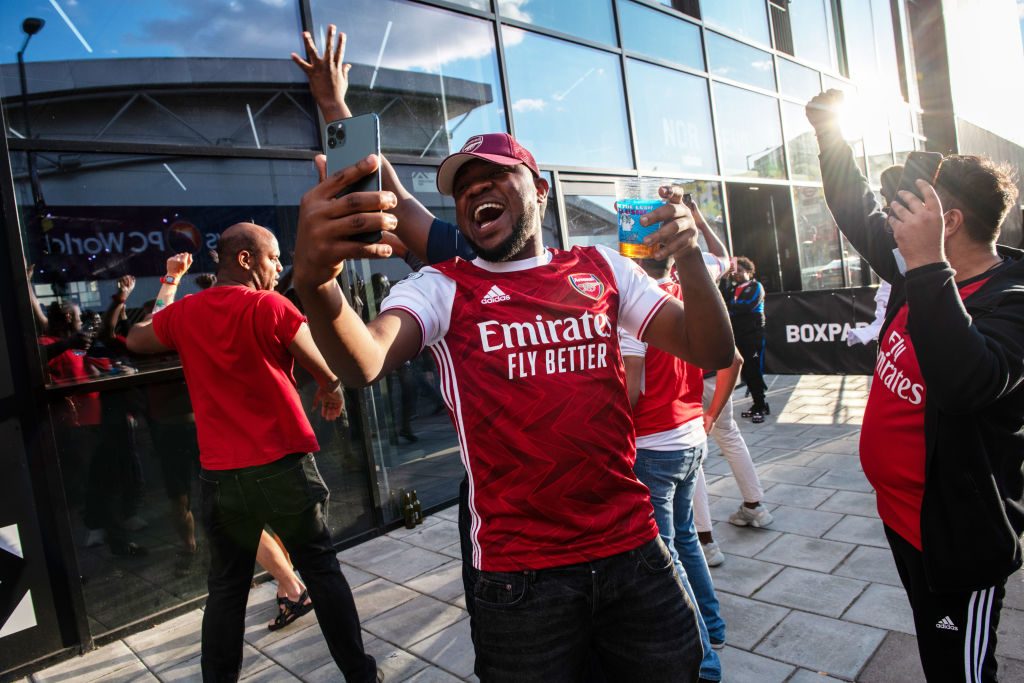 Fans Gather As Chelsea Play Arsenal In The FA Cup Final