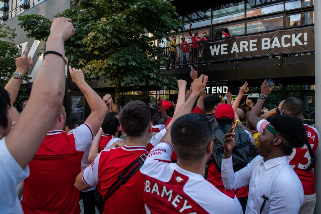 Fans Gather As Chelsea Play Arsenal In The FA Cup Final