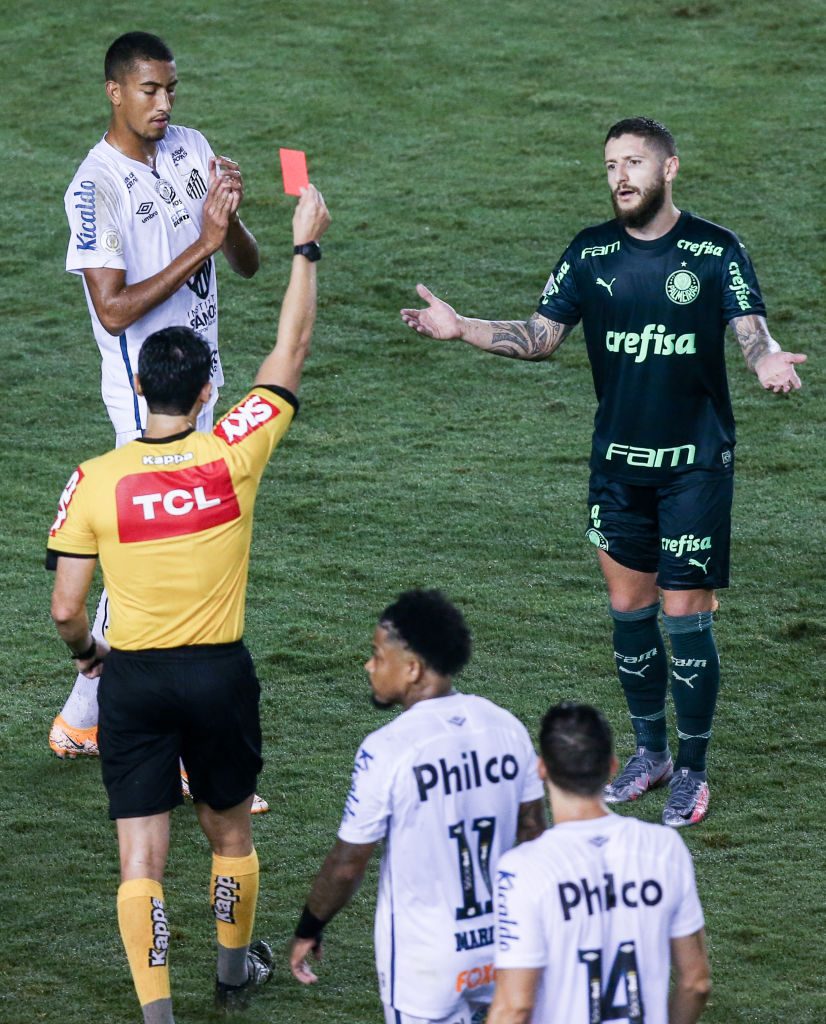 2020 Brasileirao Series A: Santos v Palmeiras Play Behind Closed Doors Amidst the Coronavirus (COVID - 19) Pandemic