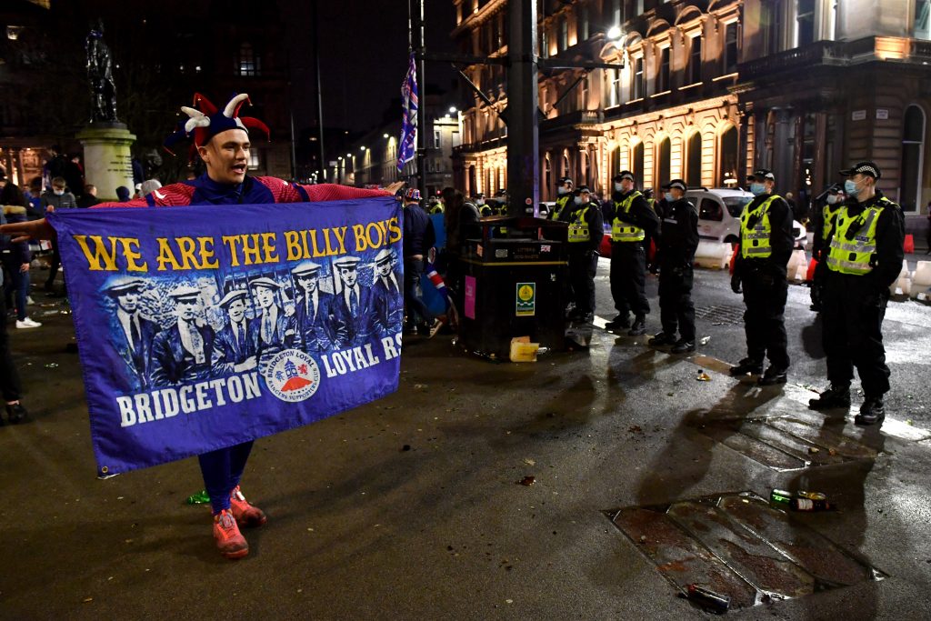 Rangers Fans Outside Ibrox