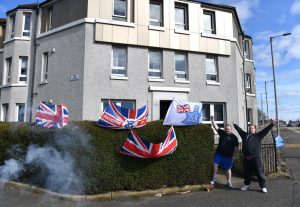 Rangers Fans Outside Celtic Park during the Celtic v Rangers game