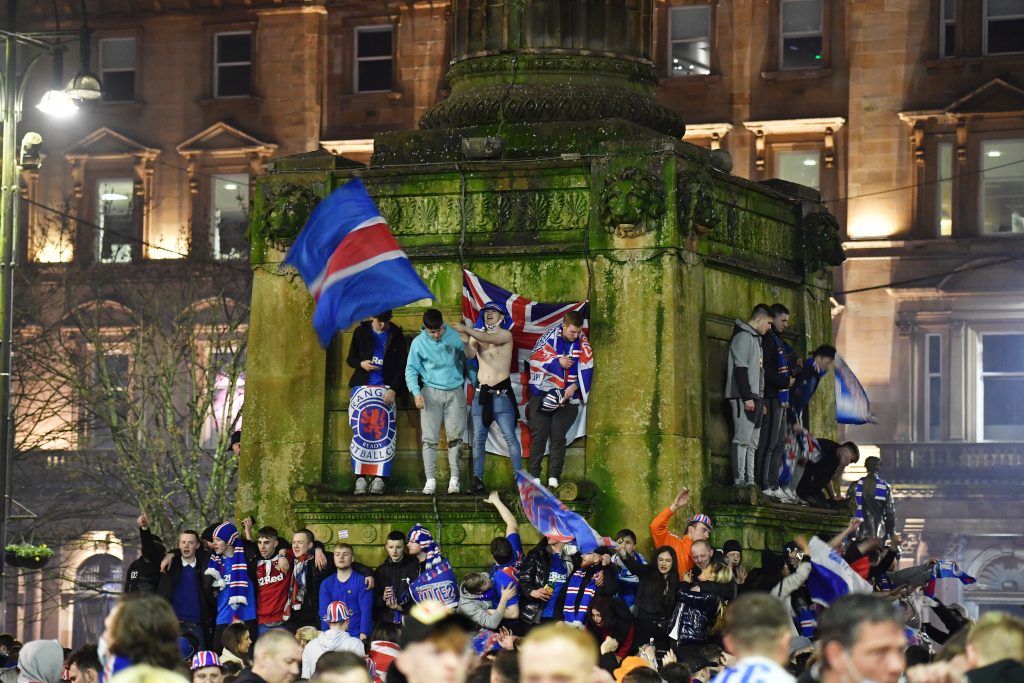 Rangers Fans Outside Ibrox