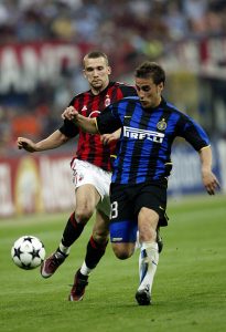 Fabio Cannavaro of Inter Milan and Andrei Shevchenko of AC Milan