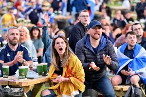 Scotland Football Fans Support Their Team In Euro 2020 Game Against England