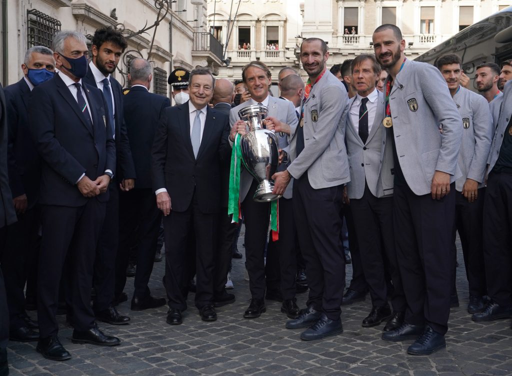 Italian Prime Minister Mario Draghi Meets National Men's Football Team