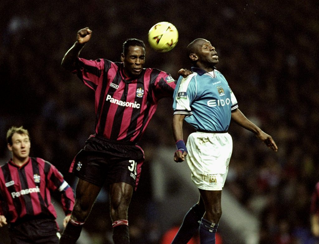 Ken Monkou and Shaun Goater