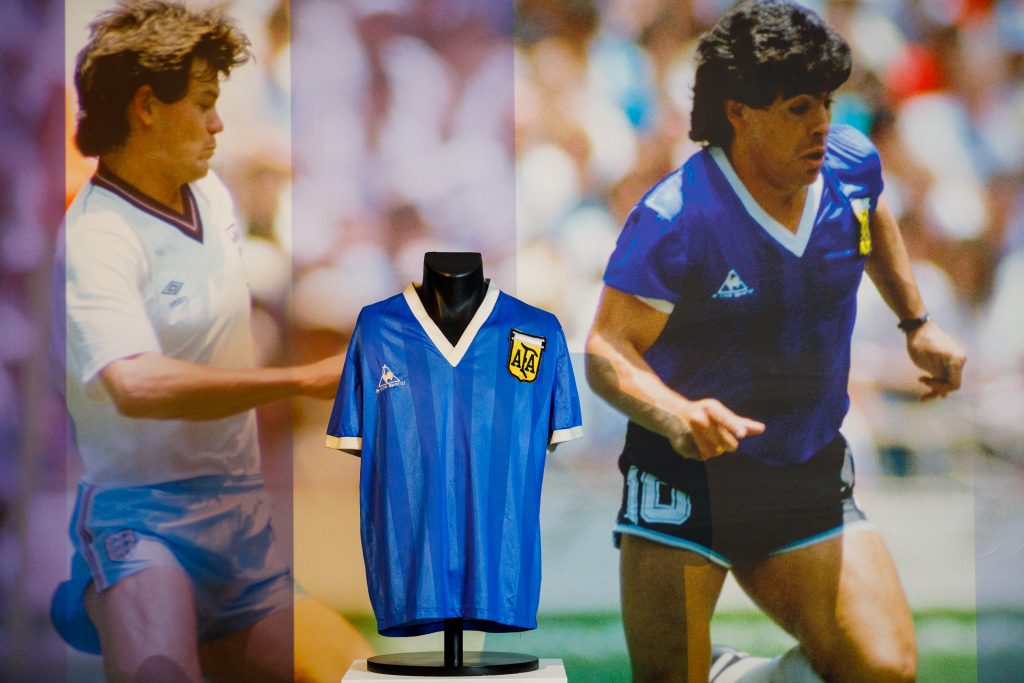 Sotheby's Displays Maradona's Historic 1986 World Cup Shirt