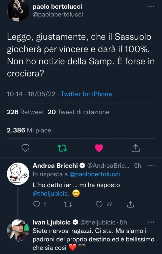 OPINIONI SULA VOLATA FINALE PER LO SCUDETTO