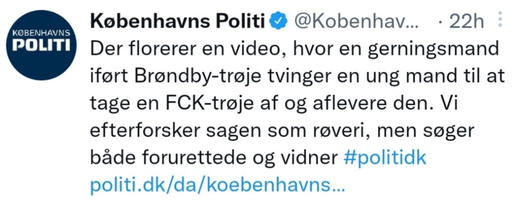 LA POLIZIA SUL DERBY DI COPENAGHEN