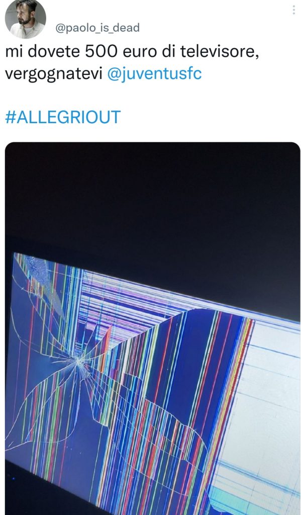 TV SPACCATA TIFOSO JUVE