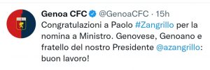 IL GENOA E IL GOVERNO
