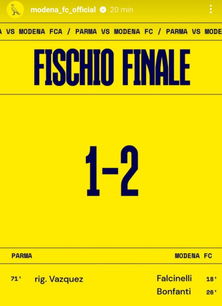PARMA-MODENA 1-2