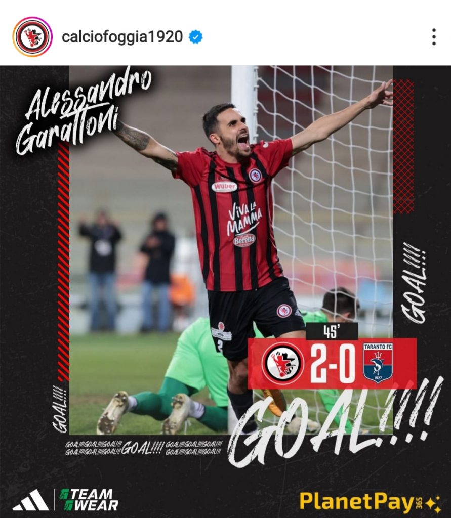 FOGGIA-TARANTO 2-0