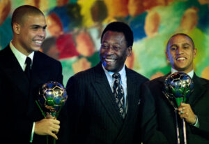 Pele Ronaldo and Roberto Carlos FIFA World Player of the Year Awards 1998