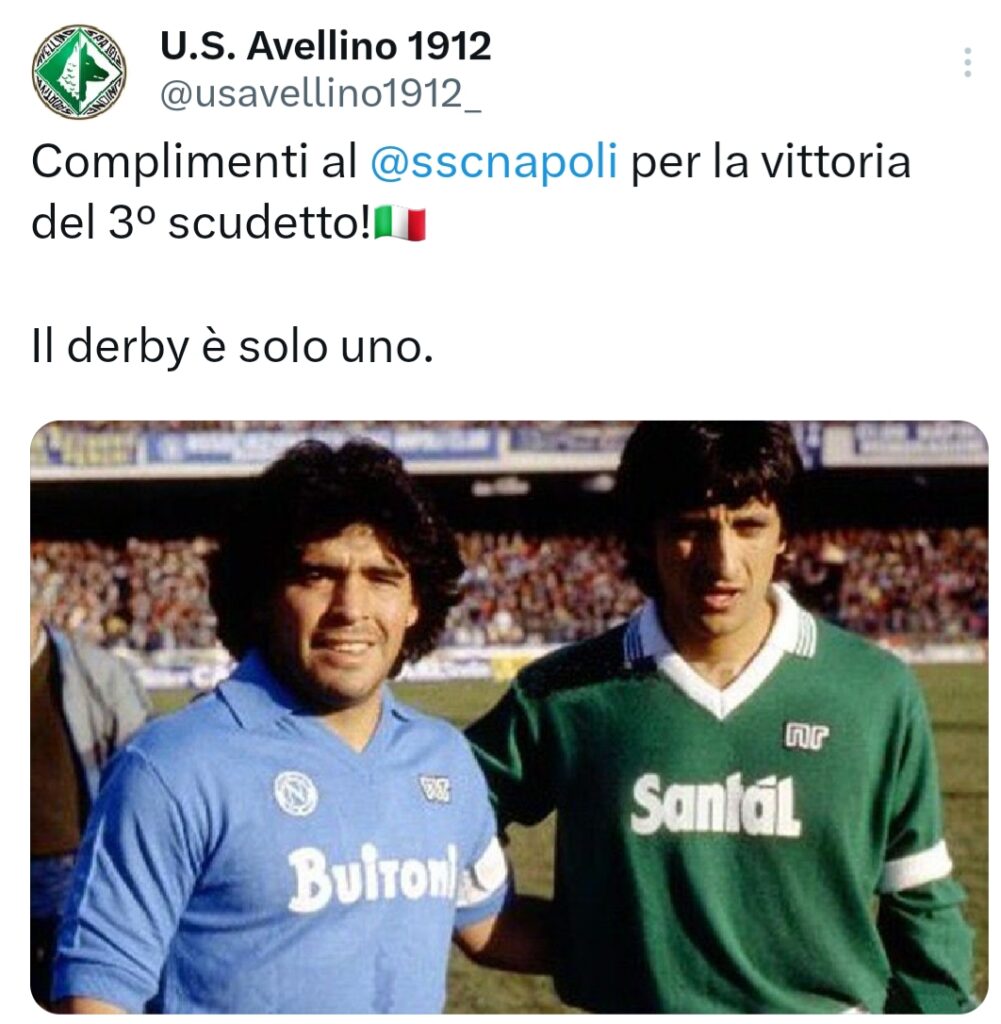 TWEET AVELLINO NAPOLI