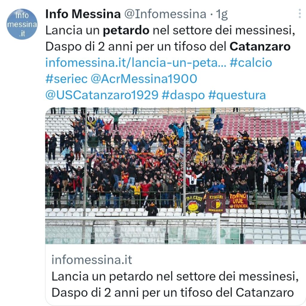 PETARDO MESSINA CATANZARO