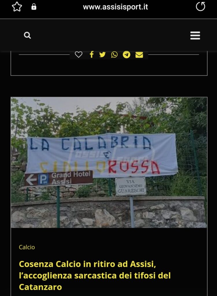 DERBY CALABRESE IN UMBRIA