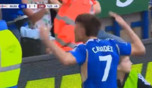 Cesare Casadei, gol vittoria all'esordio contro il Cardiff