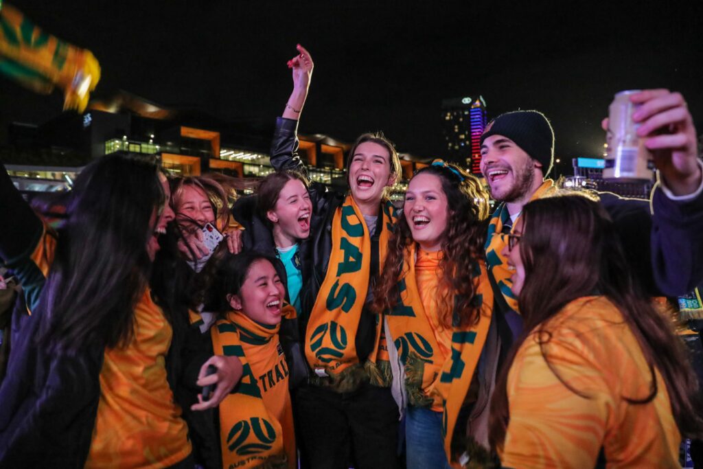 Fans At Sydney's FIFA Fan Site Watch The Matildas FIFA World Cup Game