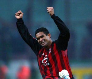 Serginho of AC Milan celebrates