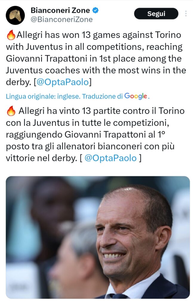 ALLEGRI TORO DERBY