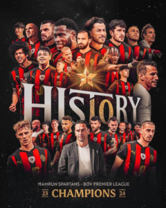 Gli Hamruns Spartans sono campioni di Malta - Foto tratta da Account Instagram Hamrun Spartans Football Club