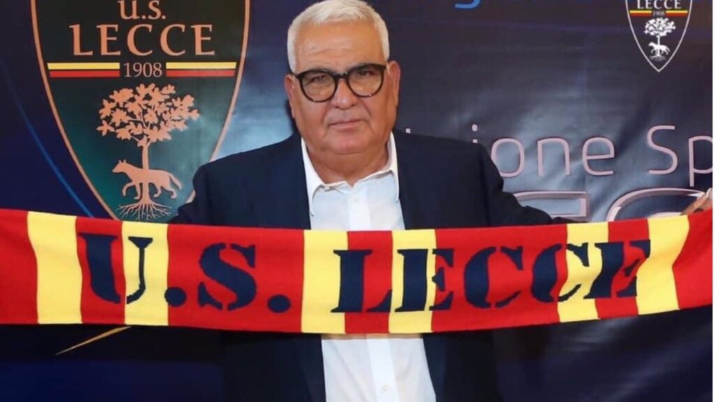 Pantaleo Corvino alla presentazione col Lecce