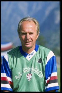 A portrait of Sven Goran Eriksson of Sampdoria