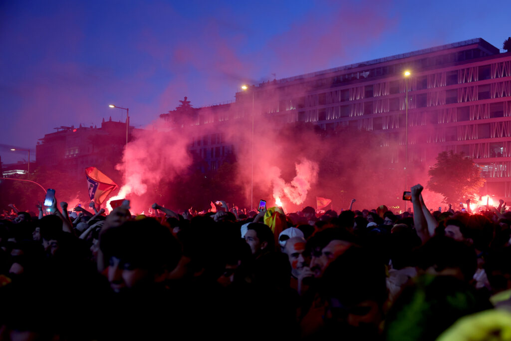 Football Fans In Spain Watch The UEFA Euro 2024 Final