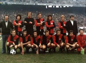 Il Sant'Angelo schierato a San Siro il 17 novembre 1974