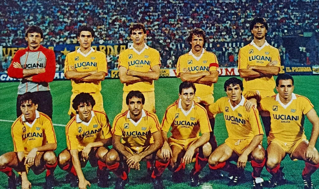 Il Francavilla (di Francavilla al Mare) in occasione di Inter-Francavilla 3-1 della Coppa Italia 1984-'85