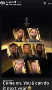 Storia Instagram Toni Kroos