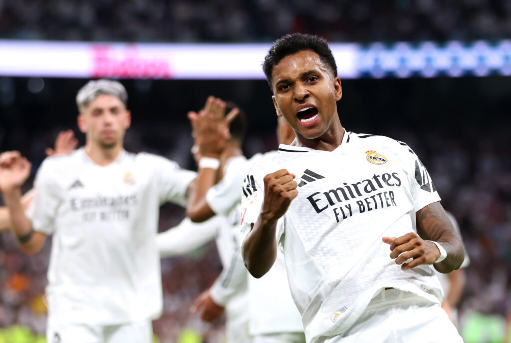 Tutta la gioia di Rodrygo (Foto di Florencia Tan Jun/Getty Images)