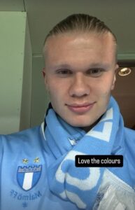 Haaland festeggia in Svezia il titolo del Malmo del suo amico Erik Botheim