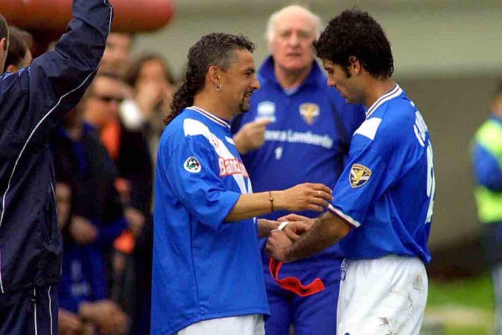 Roberto Baggio e Pep Guardiola ai tempi del Brescia