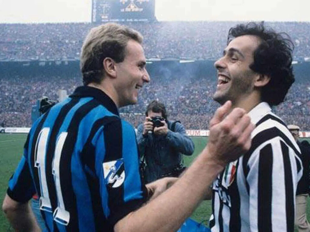 Rummenigge e Platini, Inter-Juventus (anni '80)