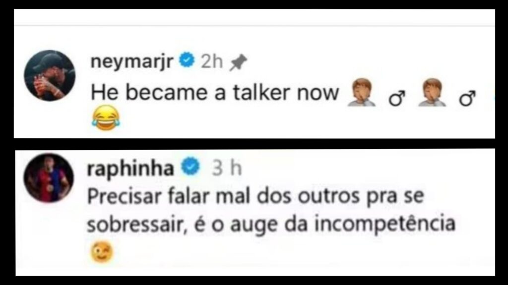 Neymar e Raphinha rispondono alle dichiarazioni di Rodri su Vinicius Jr