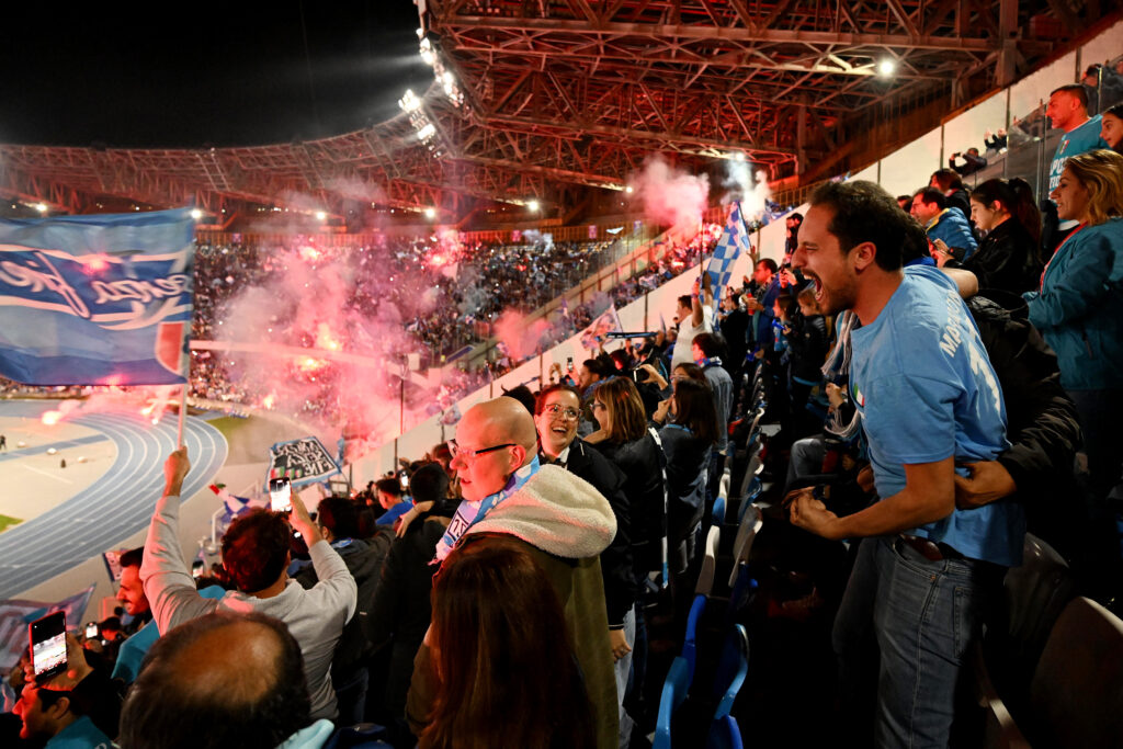 Napoli Fans Celebrate Winning Serie A