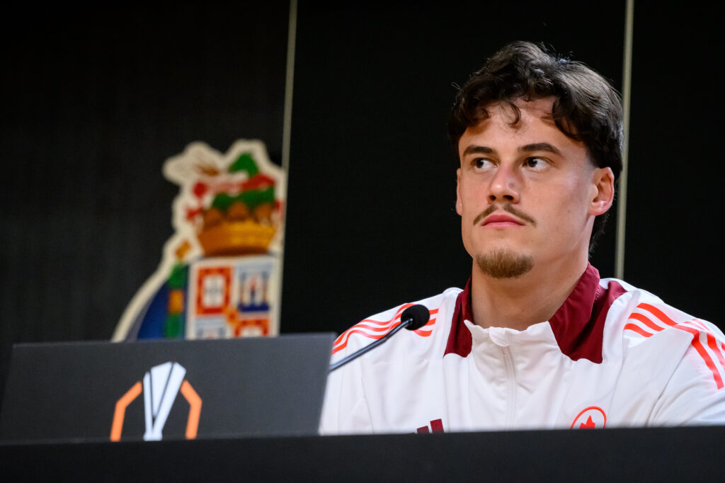 AS Roma Training And Press Conference - UEFA Europa League 2024/25 League Knockout Play-off First Leg