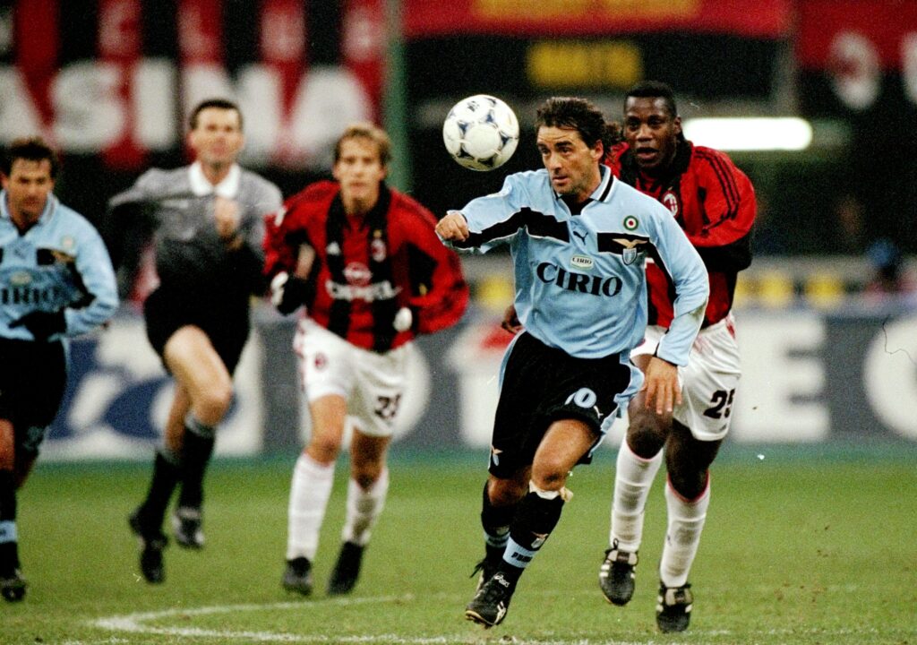 Milan v Lazio Roberto Mancini of Lazio