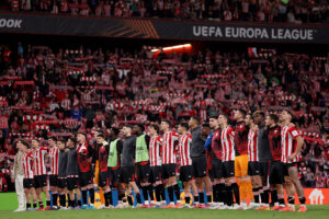 Esultanza giocatori e tifosi Athletic Bilbao