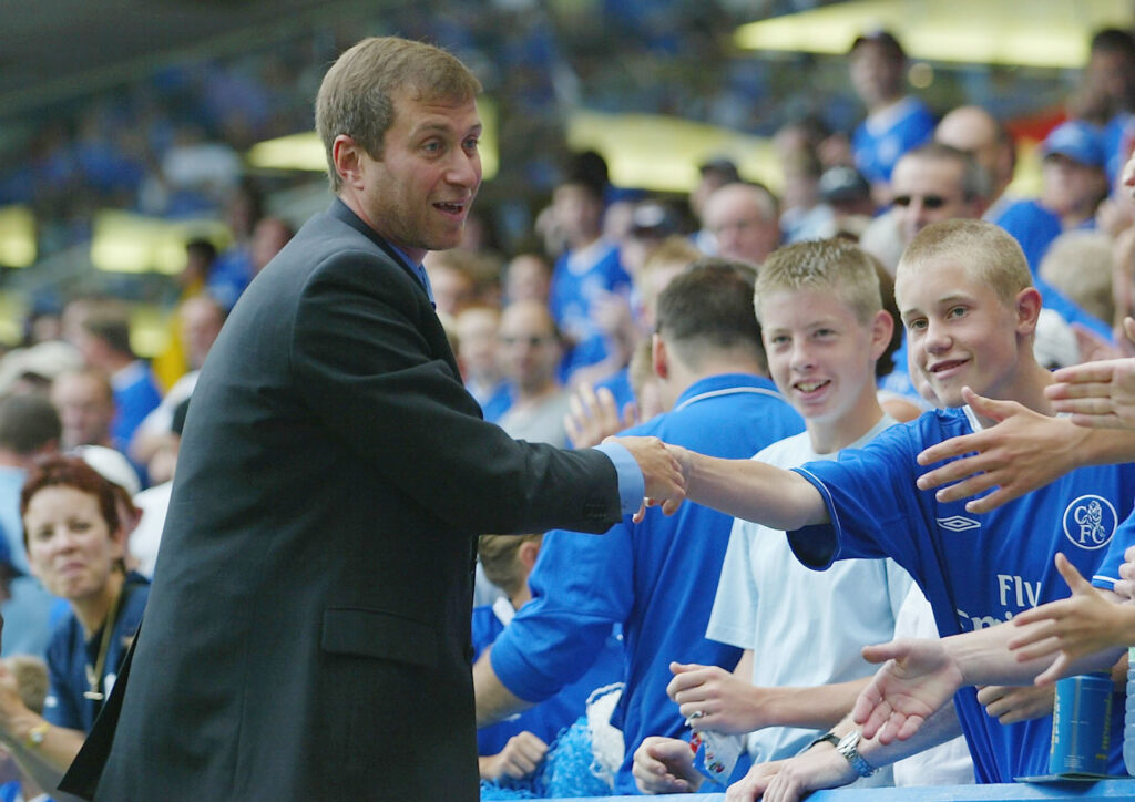 Club owner Roman Abramovich of Chelsea meets the fans