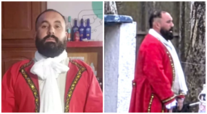 Ulises Velázquez, allenatore dell'U13 dell'Independiente de Hernandarias, si è presentato in panchina vestito da re. (Foto di Román Pérez)