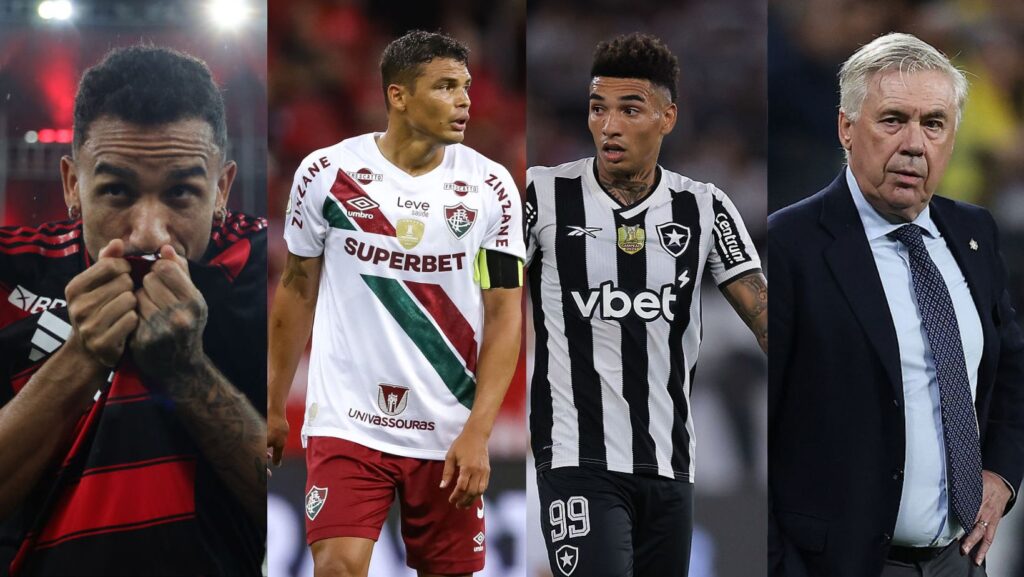 Danilo (Flamengo), Thiago Silva (Fluminense), Igor Jesus (Botafogo), Ancelotti (Ct Brasile)