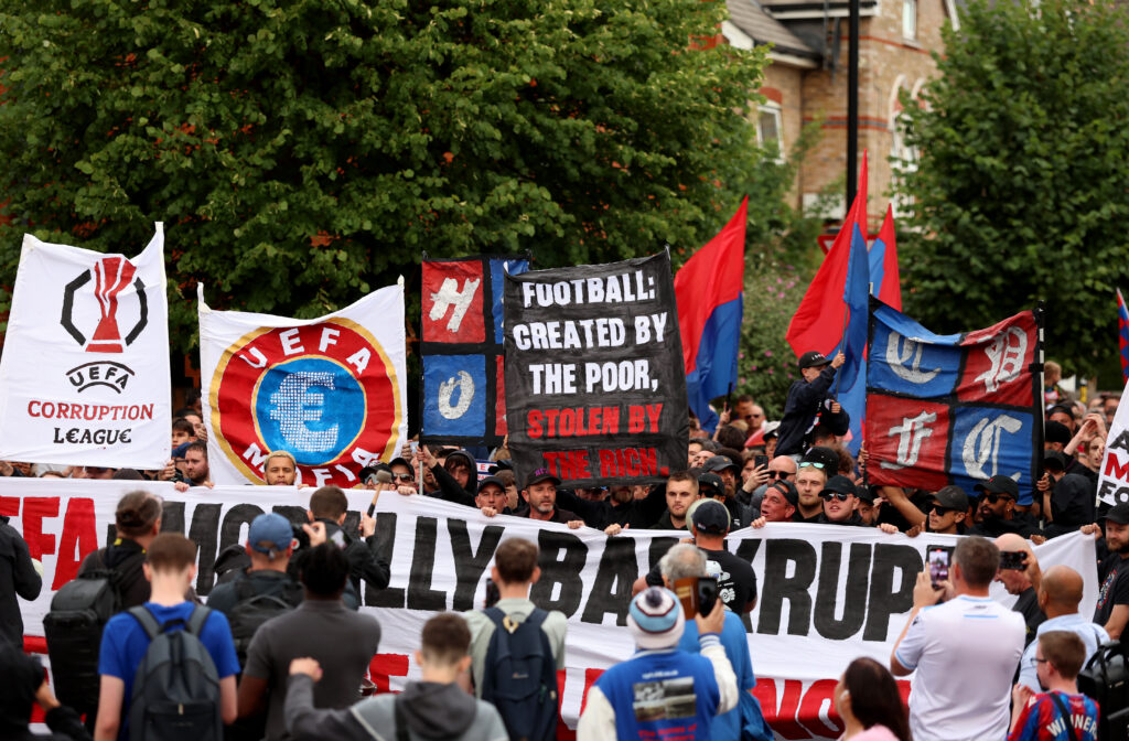 Crystal Palace Fans Protest Against UEFA Decision to Demote The Club From Europa League To The Europa Conference League