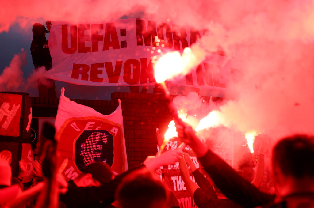 Crystal Palace Fans Protest Against UEFA Decision to Demote The Club From Europa League To The Europa Conference League