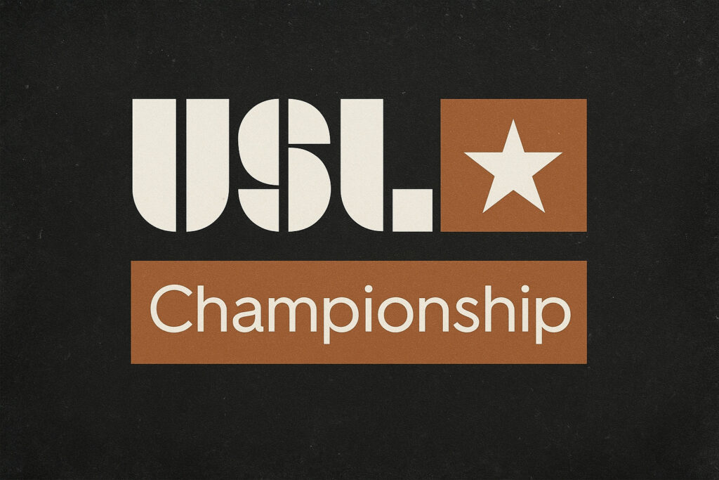 Logo USL Championship su sfondo grigio