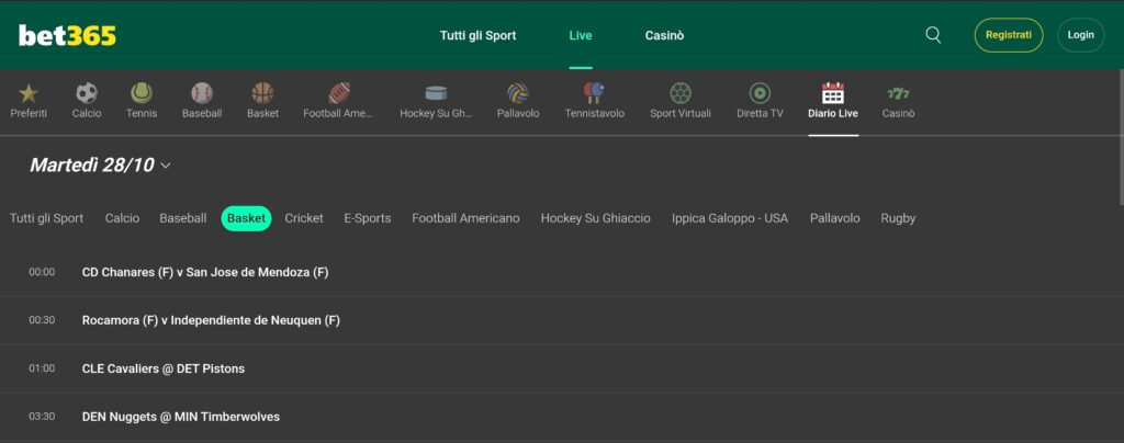 Basket-Streaming-Bet365